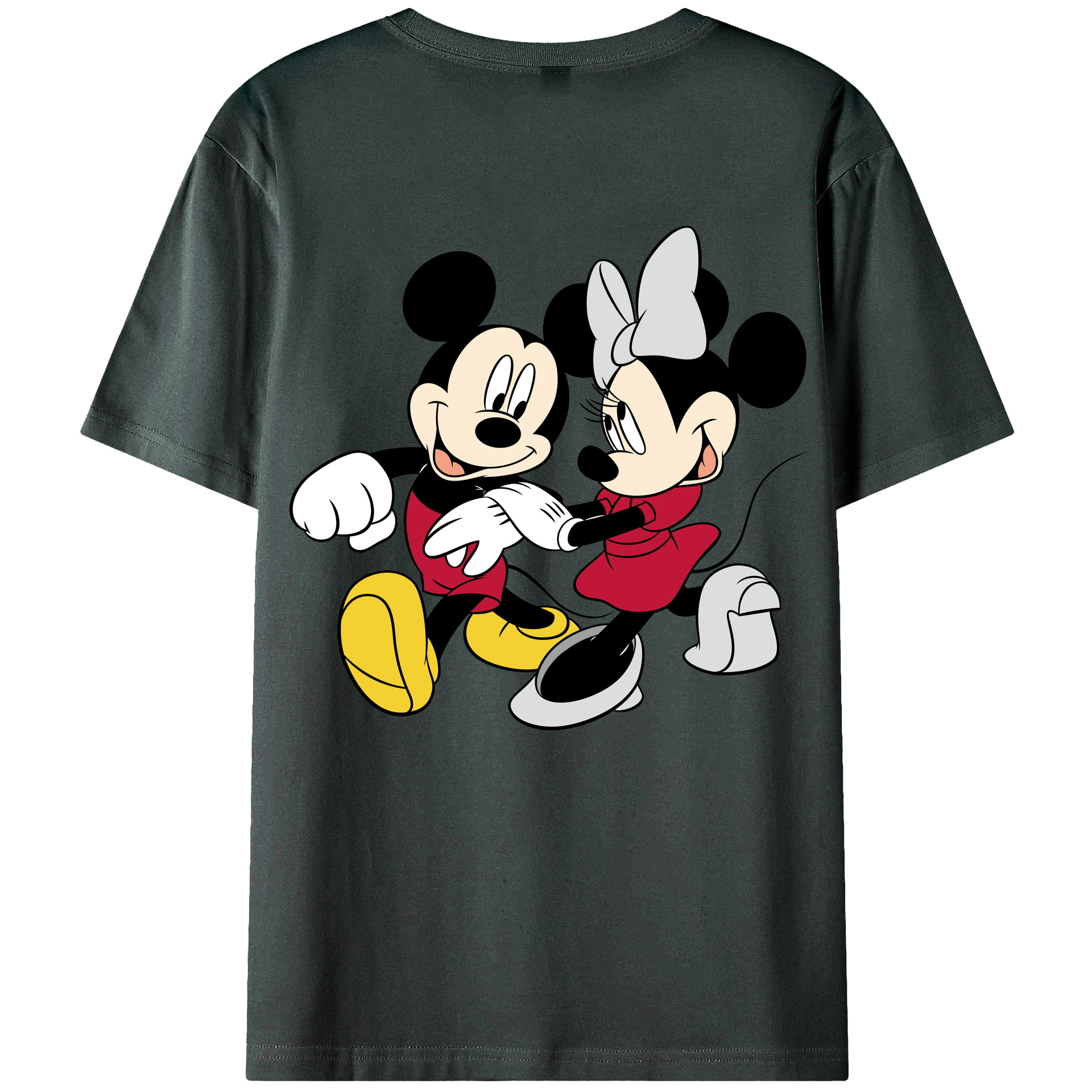 ミッキーマウス Mickey Mouse 綿100％ メンズ半袖Tシャツ（バックプリント） 通気性